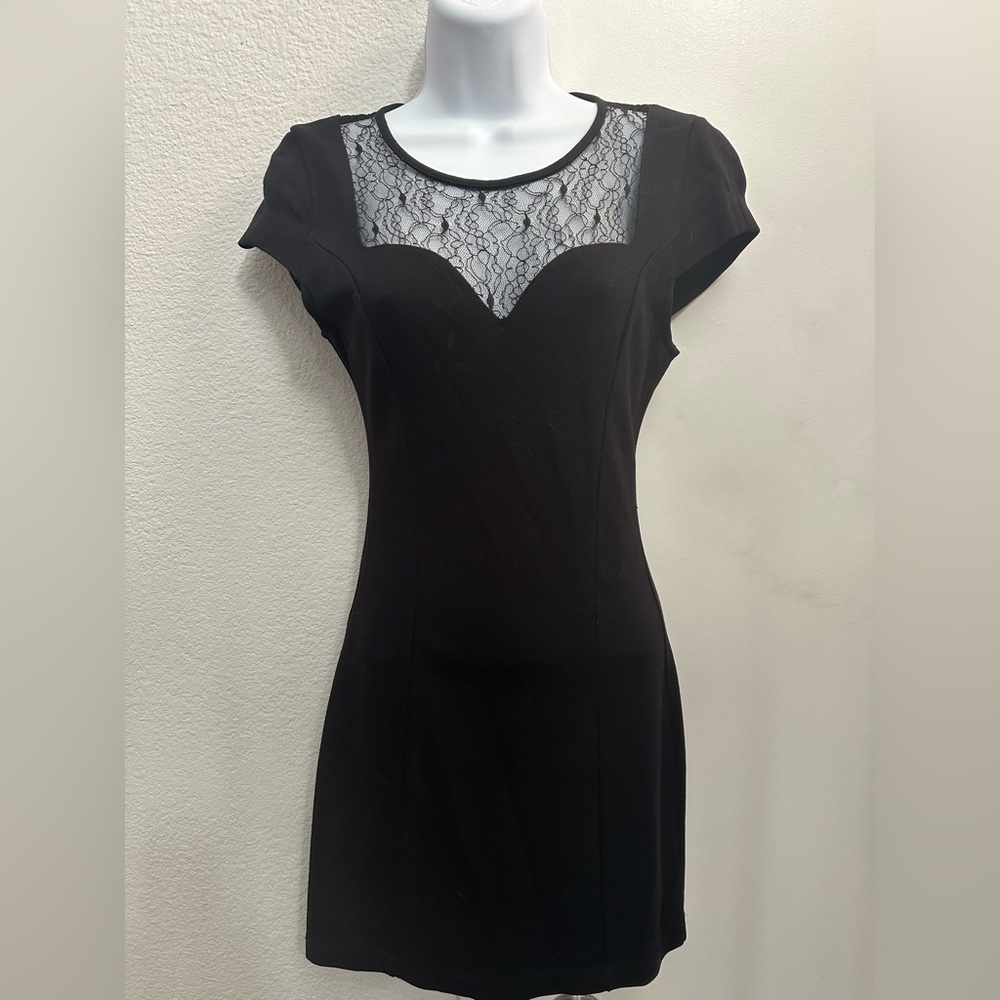 Guess Black Lacey Evening Dress